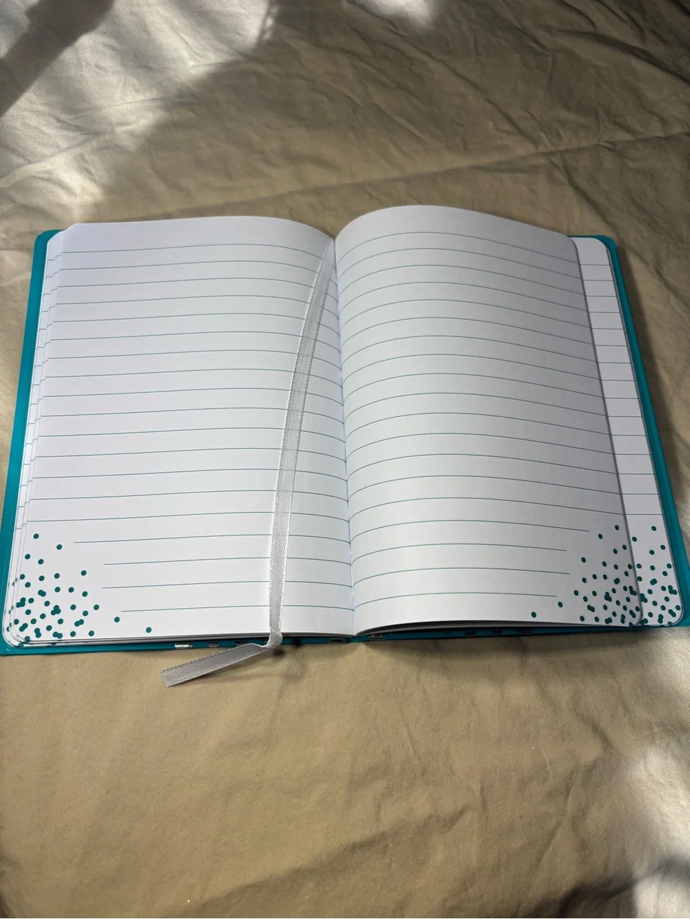 New Teal Dot Hardcover Notebook with Silver Accents Diary Journal